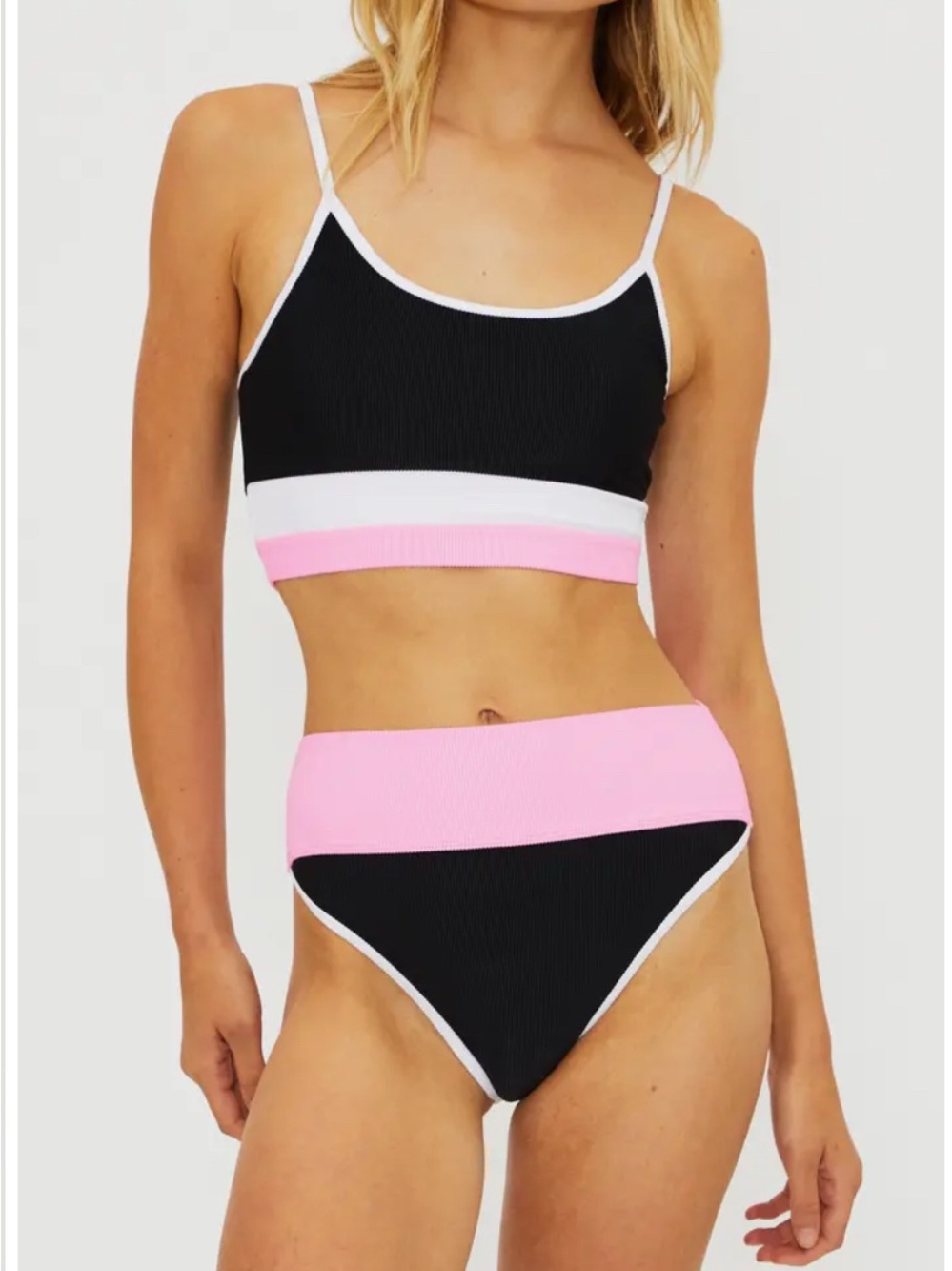 Beach Riot Emmy High-Waisted ribbed Bikini bottom - NWT